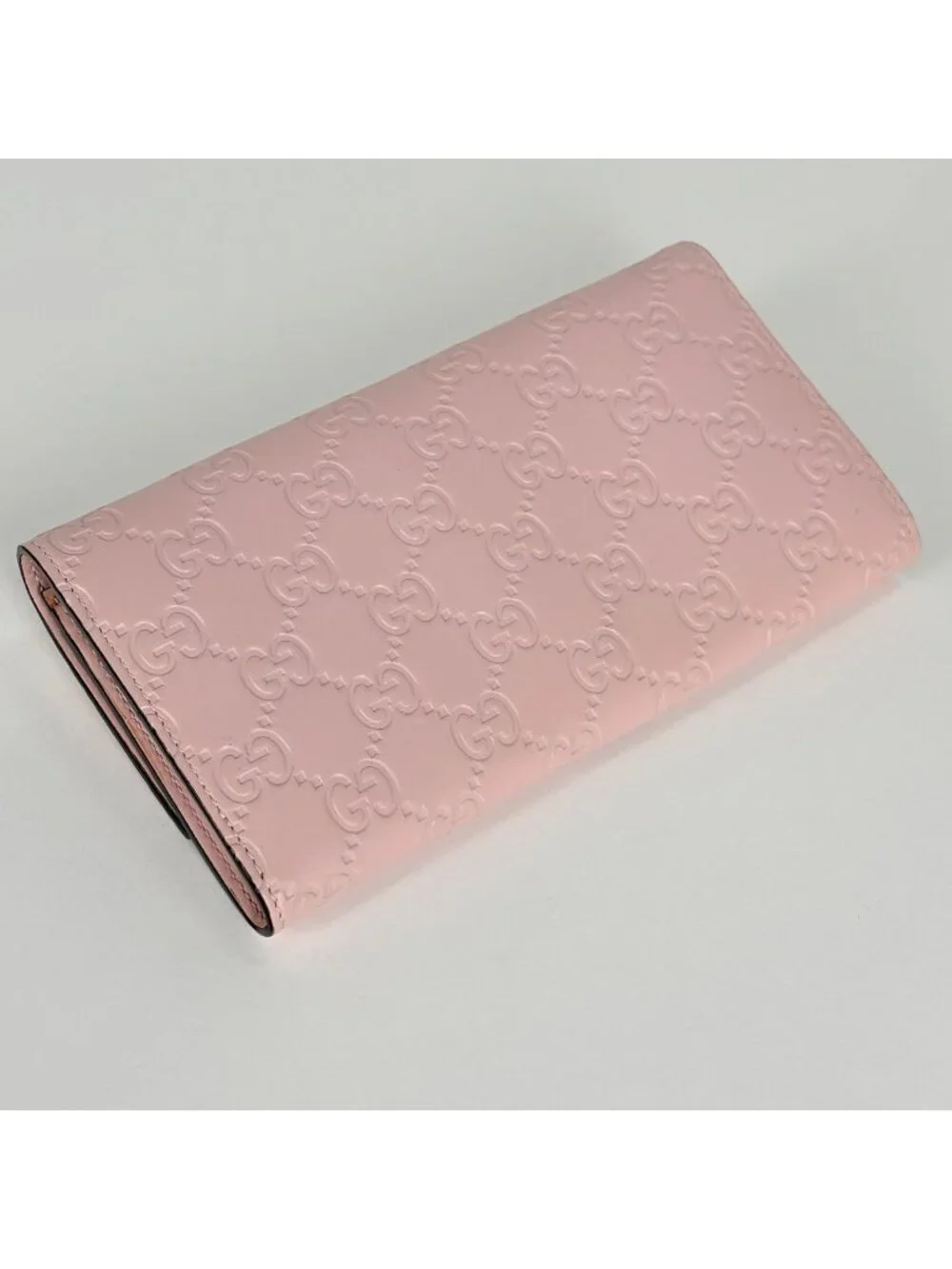 Gucci Wallet Guccissima Linea Cat Bifold Leather Pink